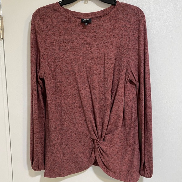 Sweaters - Asymmetrical, tie front, balloon sleeve sweater